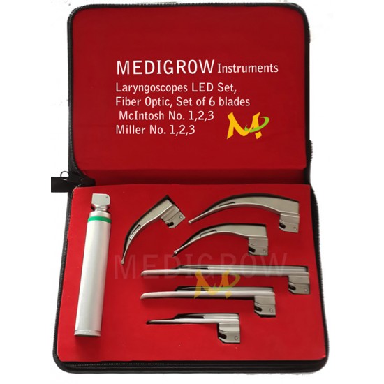 Fiber Optic McIntosh & Miller Laryngoscope Set