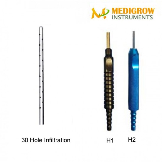 30 Hole Infiltration fix handle cannula