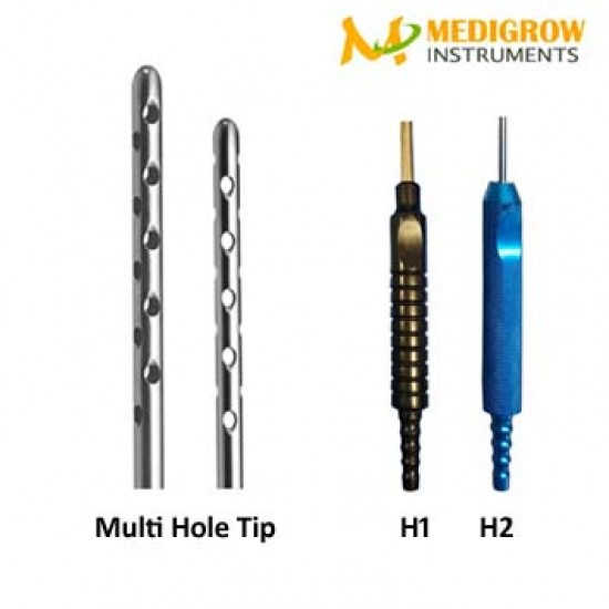 Multi Hole Beveled Harvester Aluminum Fix Handle Cannula