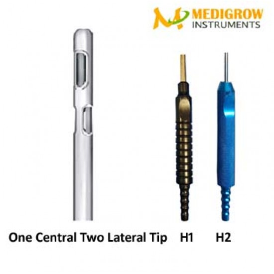 One Central Two Lateral Holes Aluminum Fix Handle Cannula