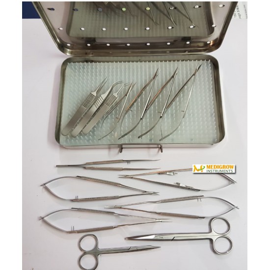 Micro surgery instruments set of 14 pcs